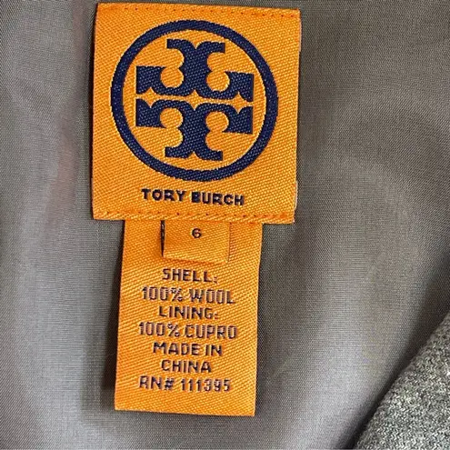 Tory Burch  100% WOOL GRAY BLAZER JACKET SIZE 6 (CON48)