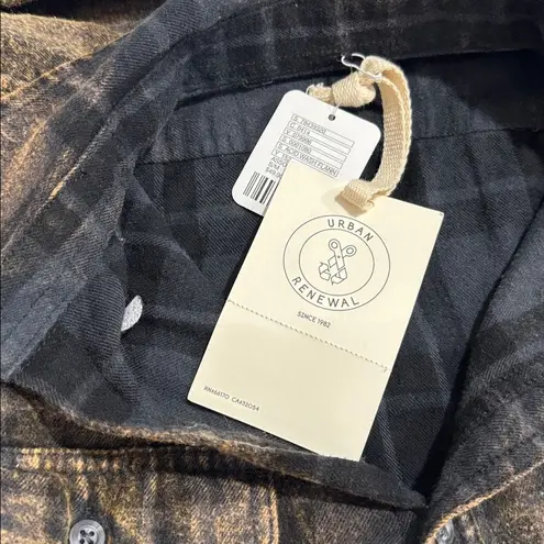 Urban Renewal Black and Brown Plaid Shirt