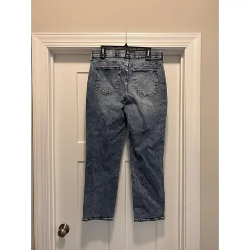 Wonderly Mid Rise Straight Women's Jeans 12S Acid Wash 5 Pockets Denim Stretch