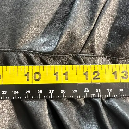 Karl Lagerfeld Faux Leather Cargo Pants Womens 12 Black Belted Straight Leg New