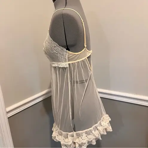 Victoria's Secret Victoria Secret Sexy Lingerie white/Cream Sheer Front Slit Open Size Medium