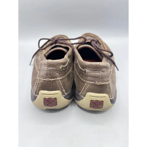 Twisted X Womens Shoes 7.5 WDM0070 Brown Embossed Leather Moc Toe Moccasins