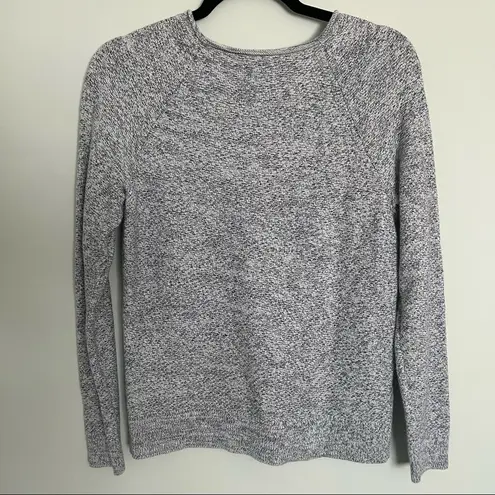 Lou & grey  Heathered Slate Blueish Grey and White Cotton Sweater