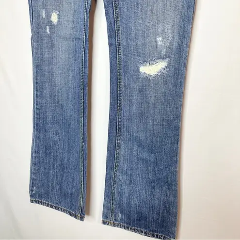 Abercrombie & Fitch VINTAGE  Y2K Mid Rise Bootcut Distressed Denim Jeans Size 4