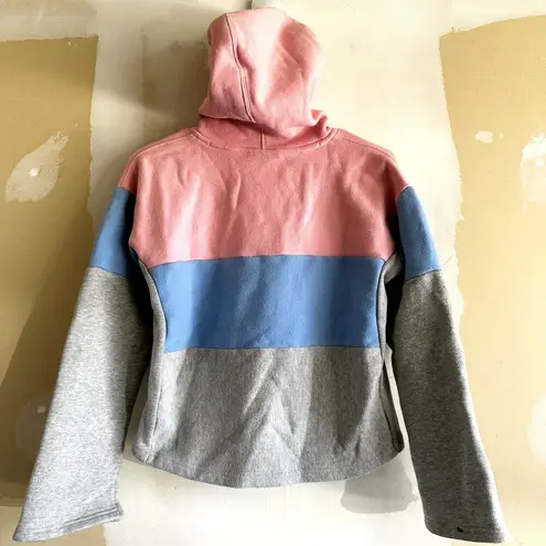 Champion  Reverse Weave Colorblock Cropped Hoodie Cotton Pink Blue Gray Small