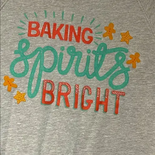 Baking Spirits Bright Gray Holiday Sweatshirt Medium Gray