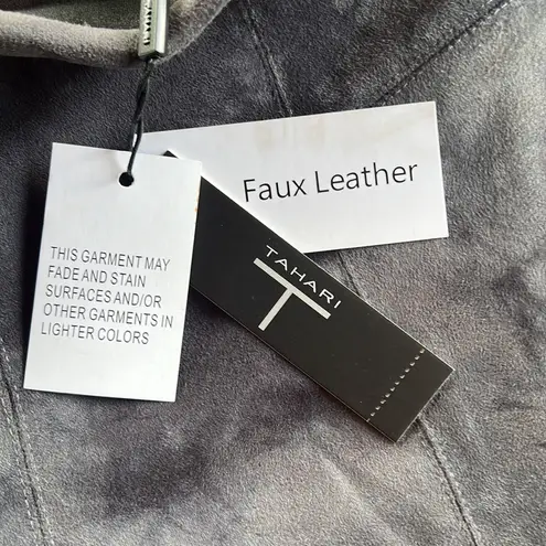 Tahari Faux Leather Charcoal Tie Dyed Leggings