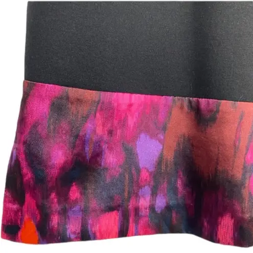 Elie Tahari Black and Pink Floral Sheath Dress Size 6 EUC