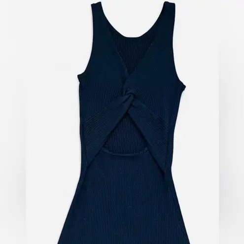 Freshman 1996 Black Ribbed Bodycon Midi Dress — Size S