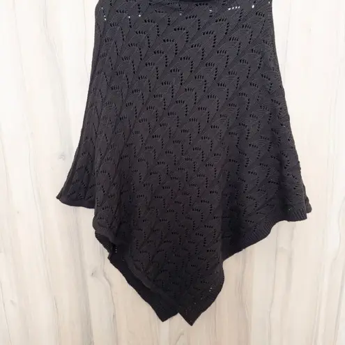 Vertigo Paris Womens Shawl One Size Brown Knit Boho Cozy Layering Poncho Earthy