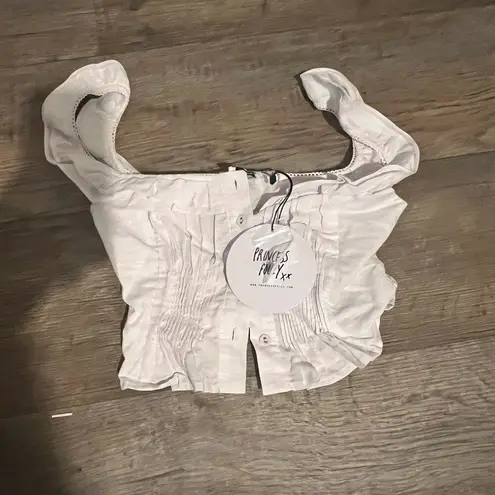 Princess Polly NWT  | Isadoria Ruffle Trim Cotton & Linen Tank | Size 0