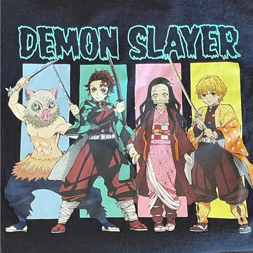 Demon Slayer extra small Tee shirt anime Japanese Hot Topic Kimetsu No Yaiba TV Black Size XS