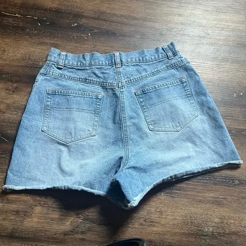 Willi Smith Blue Jean Shorts with Frayed Hem