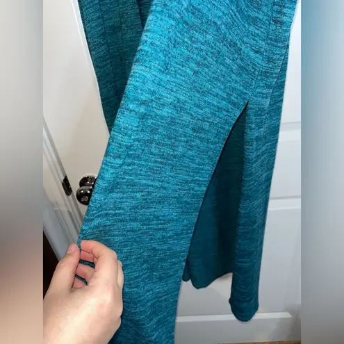 LuLaRoe Sz L Sleeveless Turquoise Side Slit Loose Comfortable Long Cardigan Dust