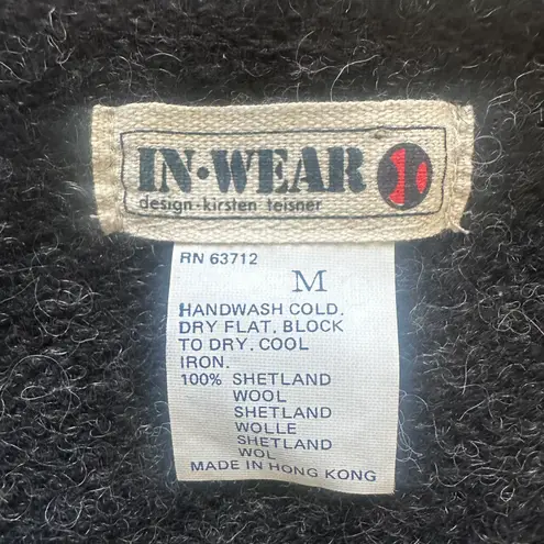 Vintage Sweater Vest InWear Design Kirsten Teisner 100% Shetland Wool Gray M Size M