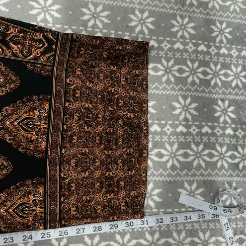 Susan Graver NEW Regular Printed Liquid Knit Wide Leg Pants Black/Brown Size 2X