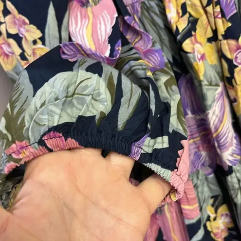 YAS Flower AOP Organic Cotton 3/4 Sleeves Sky Captain Short Dress US(0