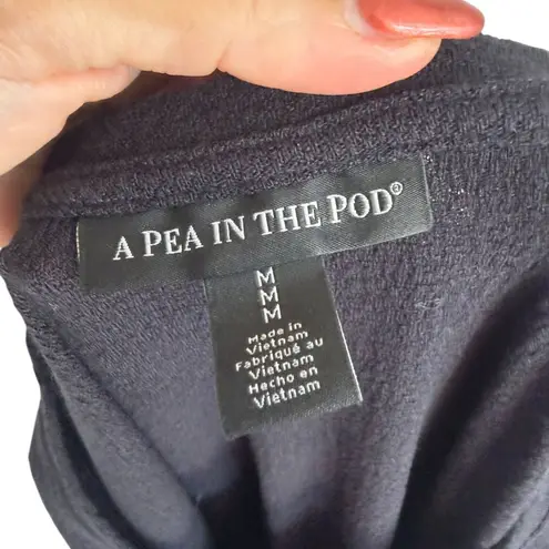 PEA IN THE POD Black Short Sleeve Maternity Tieable Top Size Medium