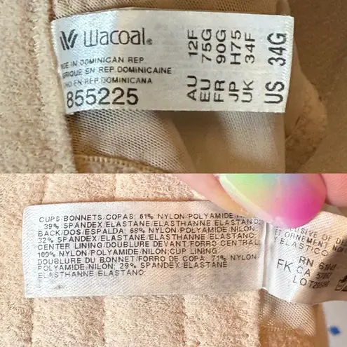 Wacoal Stark Beauty Underwire Bra Sand Nude 855225 size 34G