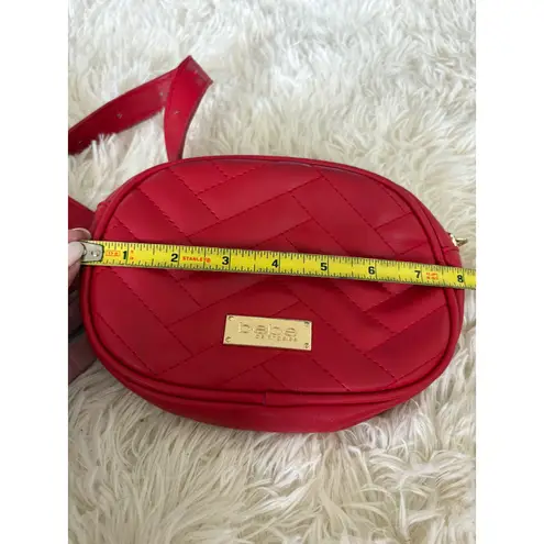 Bebe Los Angeles Red Quilted Chevron Belt Bag Crossbody Fashion Purse
