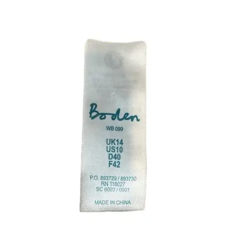 Boden Red & White Paisley Ruched Tied Sides Summer Tankini Top Women Sz 10