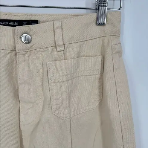 Karen Millen Wide Leg Jeans in Cream Sz 8 NWOT