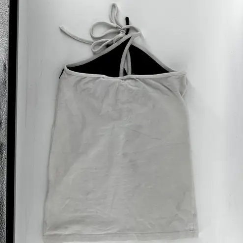 Harley Davidson Butterfly Halter Tank Top Lace Up Rhinestone Black White XS