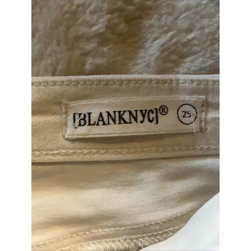Blank NYC The Hoyt Womens White Denim Jeans High Rise Mini Flare 25