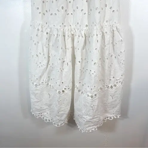 Anthropologie  Tallulah Eyelet Mini Dress White Puff sleeve size Medium