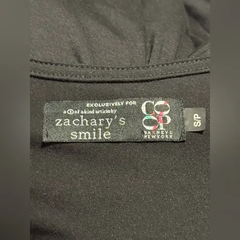 EUC Zachary’s Smile Black Elegant Wrap Dress with Striped Design size small