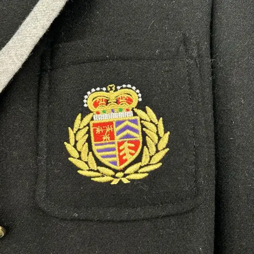 Boston Proper Womens 8 Navy Blue Academia Preppy School Blazer Patch