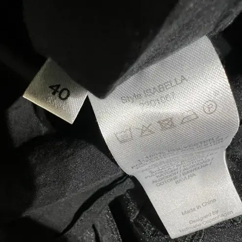 Hofmann Copenhagen Isabella Black Floral Lace Midi Dress Square Neck Puff Sleeve Size 4