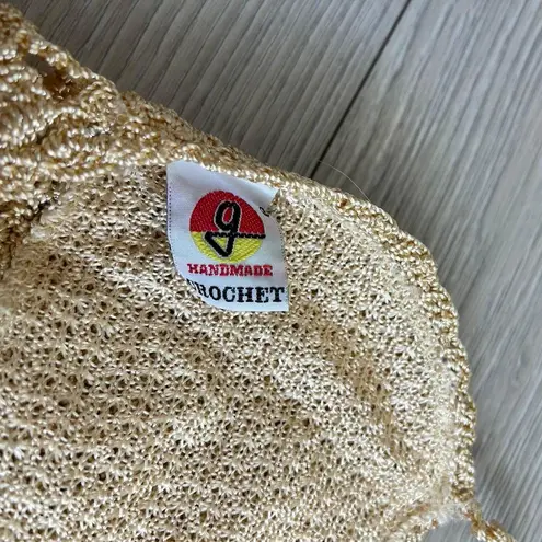 Handmade Brazilian Crochet Fringe Top Gold