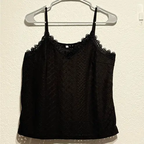 Elegant Black Lace Trim Cami Top Size M Unbranded Patterned Chic Fall Summer Size M