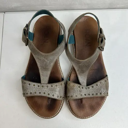 Roan By Bed Stu Women's Size 7.5 Martina Leather Sandals in Alkaline Epica Gray