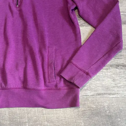 PINK - Victoria's Secret  Quarter Zip Pullover Sweatshirt Women L Purple Pink Pocket