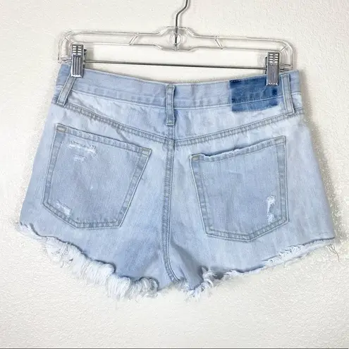 Aeropostale  Light Wash Distressed Denim Lace Hem Cheeky Shorts