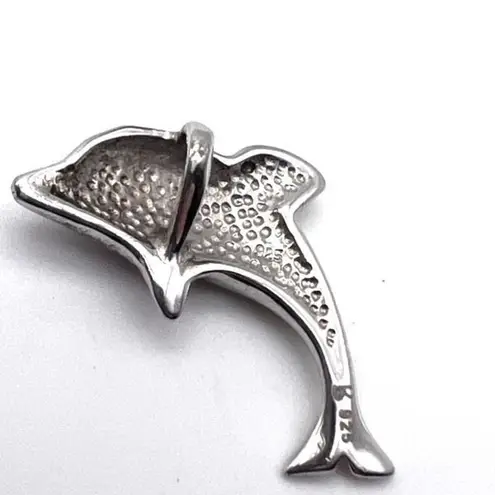 Women's Dolphin 3D Blue Opal Sterling Silver Bracelet Charm Necklace Pendant