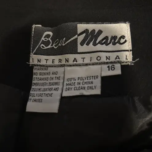 Ben Marc Women Black 2 Pc Skirt Jacket 16 Long Sleeve Formal Preppy Office Siren