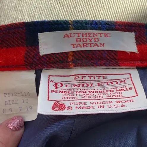 Pendleton Boyd Tartan Red Plaid Wool Skirt Women’s 10P Preppy Holiday Scotland