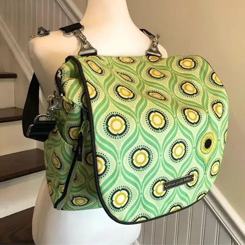 PETUNIA PICKLE BOTTOM Green Yellow Floral Backpack Adjust Crossbody Baby Bag