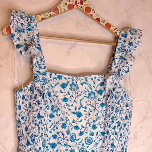 Draper James Square Neck Ruffle Strap Midi Dress