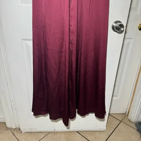 WHITE By Vera Wang • Long Strapless Bridesmaid Dress • Belt • Burgundy/Wine • 2 Red