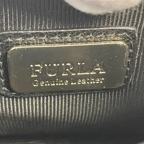 Furla Black Leather Mini Metropolis Chain Crossbody Bag - Preowned