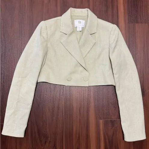 House of Harlow 1960 green/sage tweed cropped blazer
