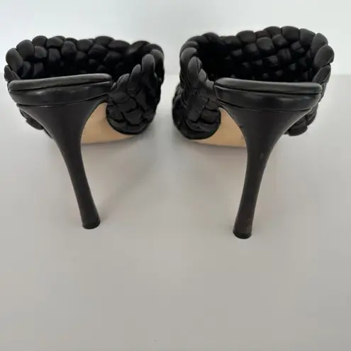 Bottega Veneta The Curve Mule Sandal Dark Cocoa Brown Size 39 Braided Leather