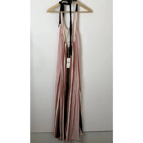 PilyQ Swim Papaya Faith Long Maxi Dress Womens XS Small Striped Pink