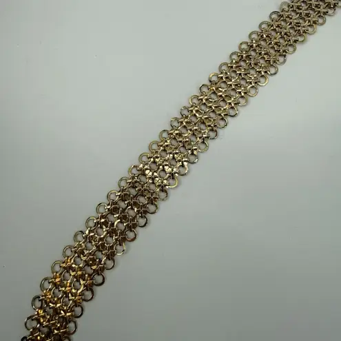 Vintage Gold Tone Chain Mesh Belt Hip Y2k Style Adjustable Festival