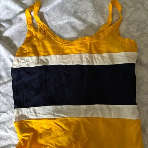 Heart Hips Gold and White Fitted Crop Tank Top