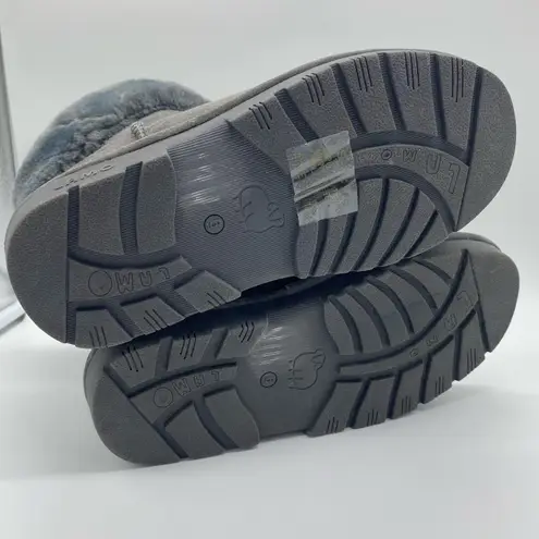 Lamo Gray Lambskin Leather Boots Winter Cozy Loungewear Slippers Women's size 6